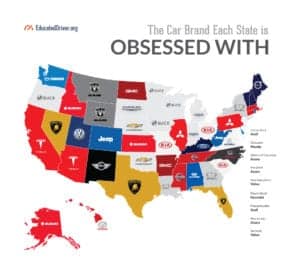 favorite car brand by state